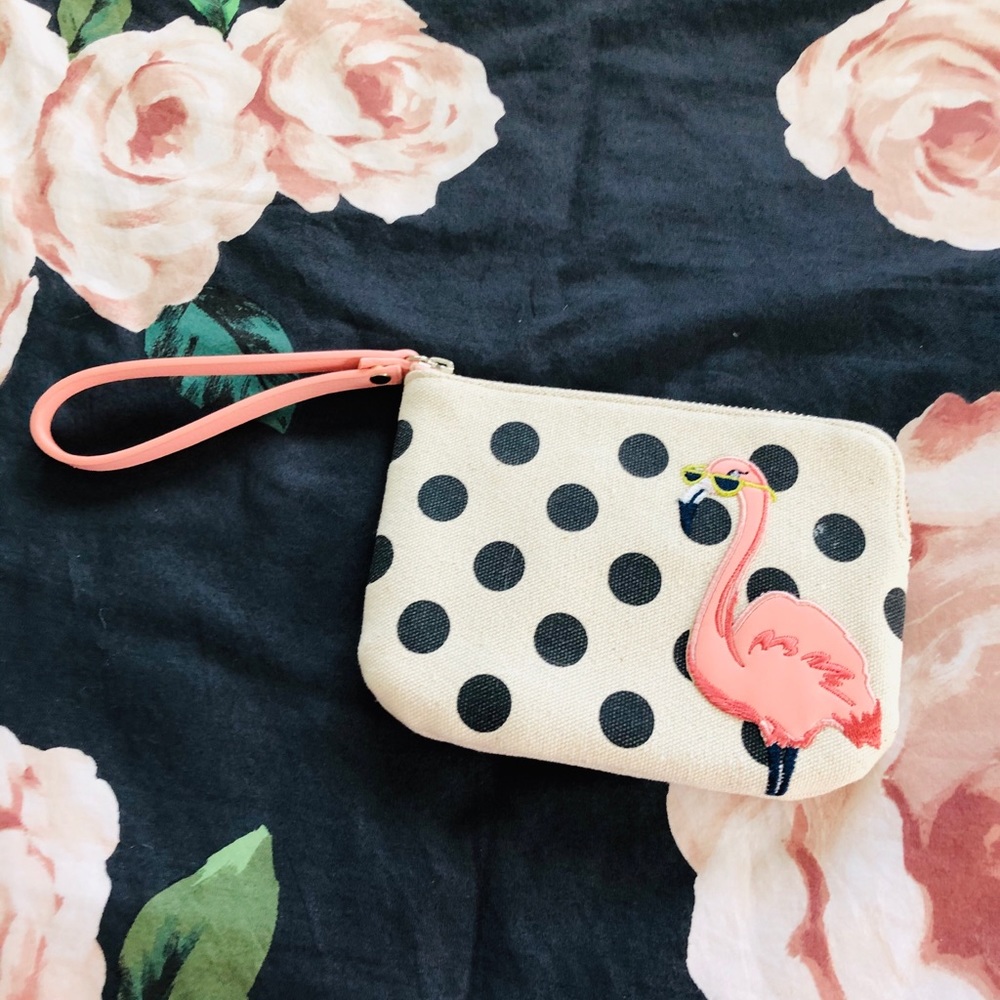 Flamingo Poka Dot Purse With Pink Starp